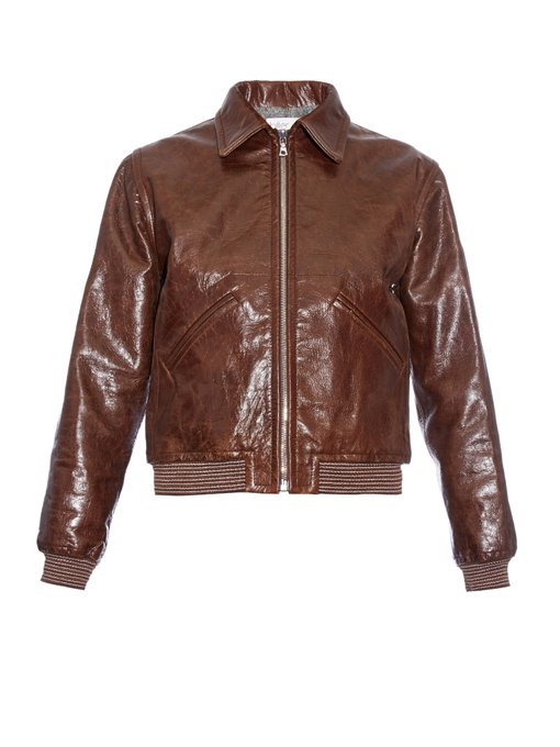 Point-collar leather bomber jacket | Hillier Bartley | MATCHESFASHION UK