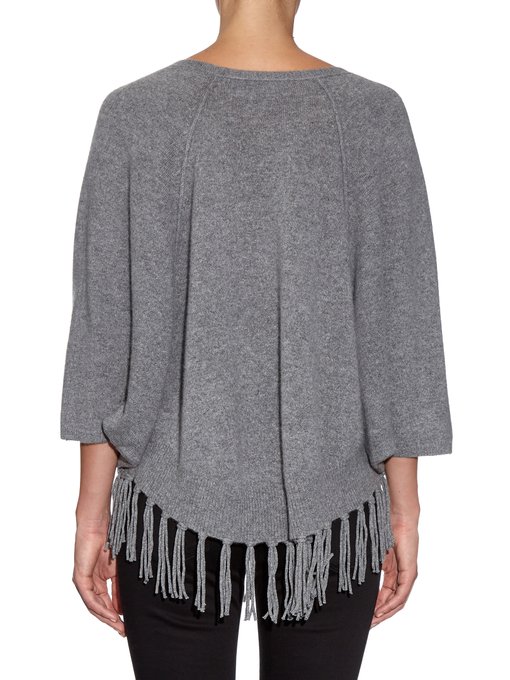 Trinity fringed-hem cashmere poncho | Velvet By Graham & Spencer ...