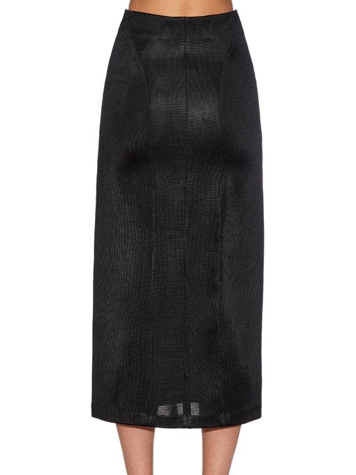 GALVAN High-Waisted Knit Midi Skirt