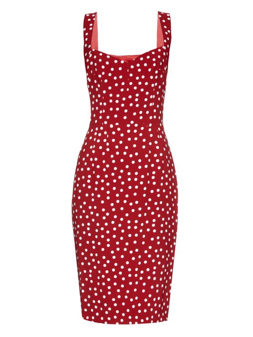 Polka-dot print crepe dress | Dolce & Gabbana | MATCHESFASHION US