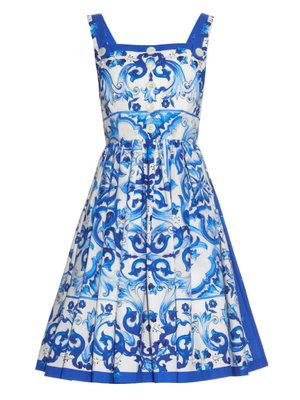 Dolce & Gabbana Majolica-print cotton-poplin dress