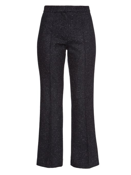 Flared-leg cropped donegel-tweed trousers | Raey | MATCHESFASHION US