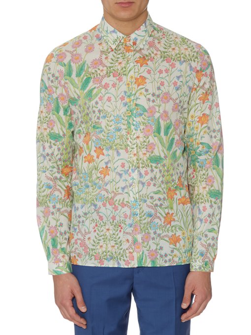 New Flora print cotton shirt | Gucci | MATCHESFASHION.COM UK