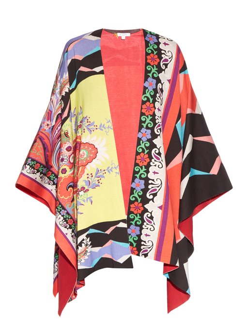 Floral and geometric-print cotton poncho | Etro | MATCHESFASHION UK