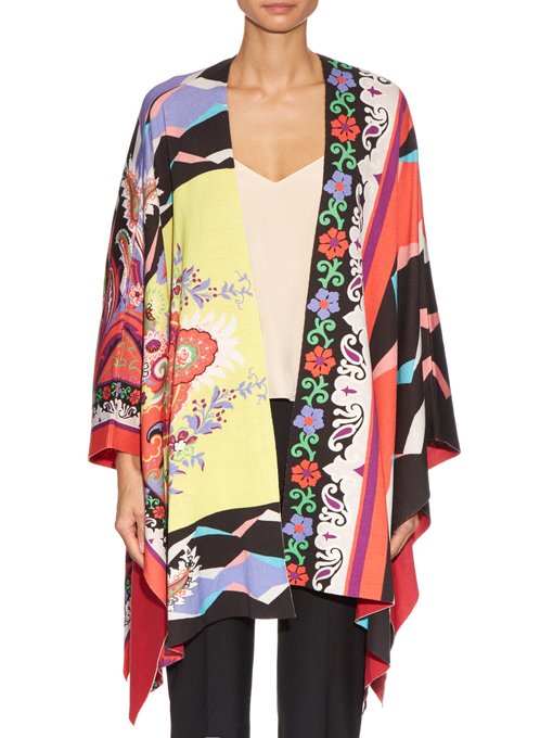 Floral and geometric-print cotton poncho | Etro | MATCHESFASHION UK