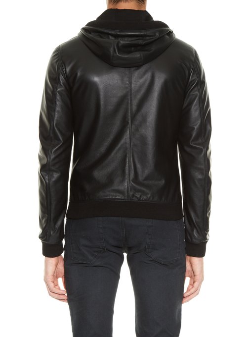 Hooded leather bomber jacket | Dolce & Gabbana | MATCHESFASHION.COM UK