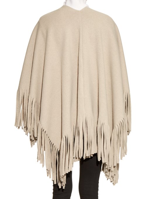 Fringed wool and cashmere-blend poncho | Burberry Prorsum ...