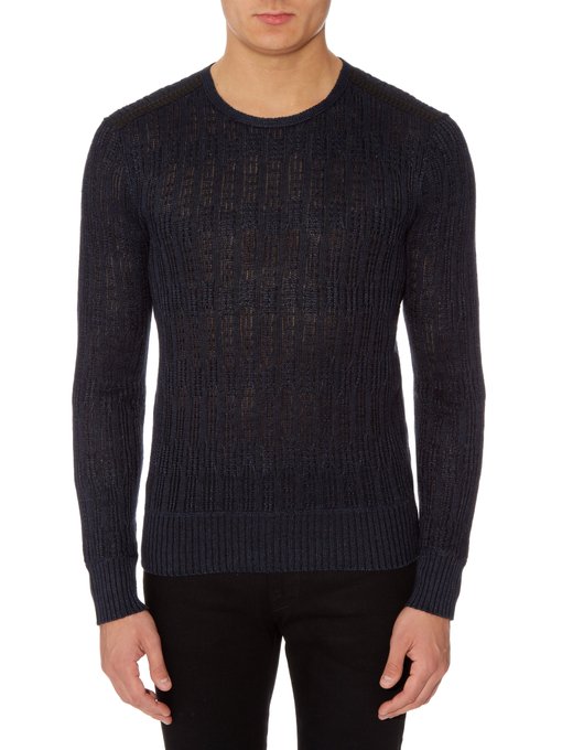 Linen and cotton-blend knit sweater | John Varvatos | MATCHESFASHION US