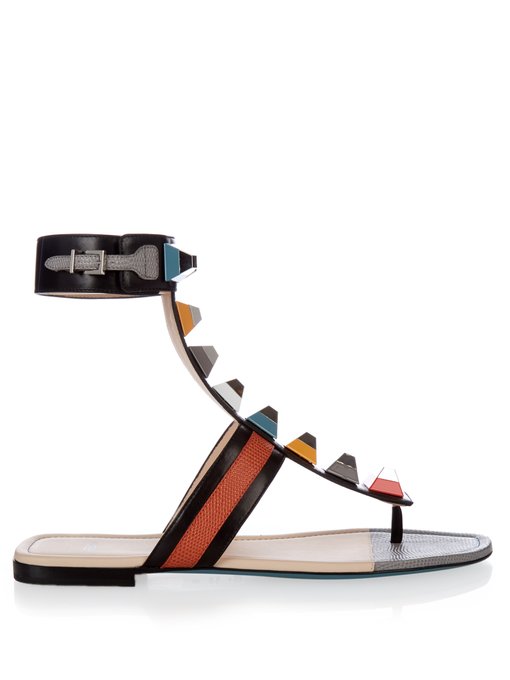 fendi studded gladiator sandals