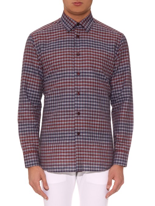 Button-cuff linen and cotton-blend shirt | Brioni | MATCHESFASHION UK