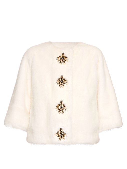 Crystal-embellished mink-fur jacket | Dolce & Gabbana | MATCHESFASHION US