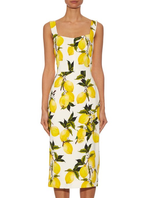 Lemon-print crepe dress | Dolce & Gabbana | MATCHESFASHION UK