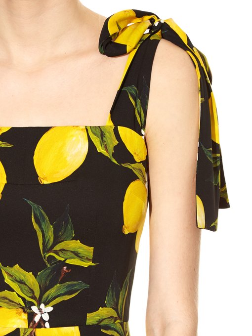 Lemon-print fluted-hem straps dress | Dolce & Gabbana | MATCHESFASHION US