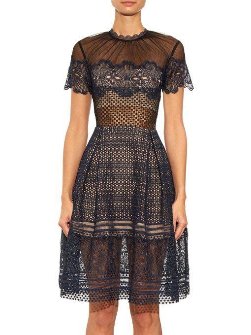 Felicia short-sleeved lace dress | Self 