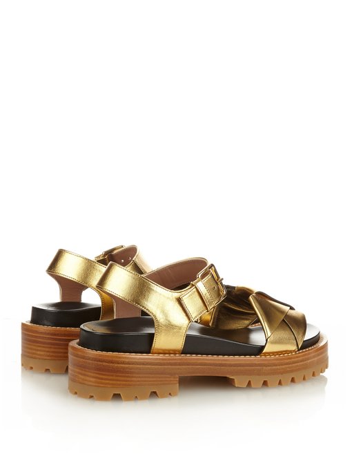 Fussbett metallic-leather sandals | Marni | MATCHESFASHION UK