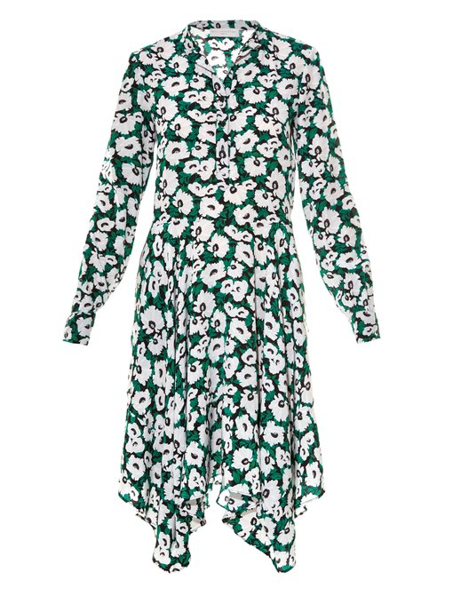 Rita poppy-print asymmetric-hem silk dress | Stella McCartney ...