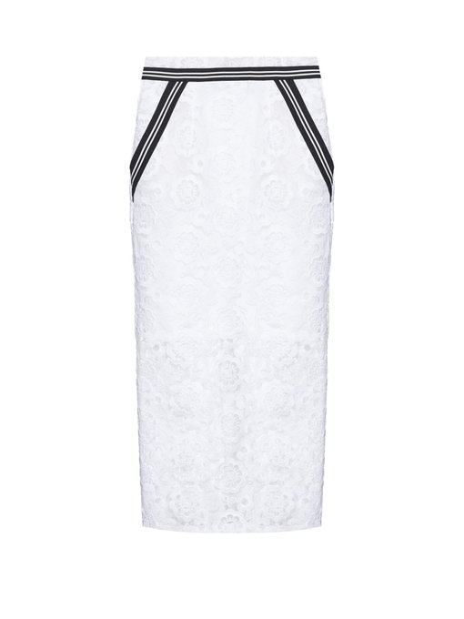 Gita floral-embroidered high-waist pencil skirt | Preen By Thornton ...