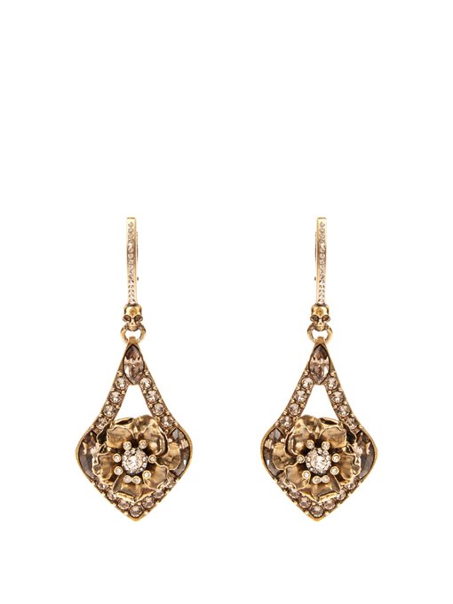 Embellished-floral drop earrings | Alexander McQueen | MATCHESFASHION US