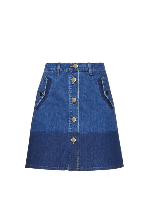 Button-down denim mini skirt | Valentino | MATCHESFASHION US