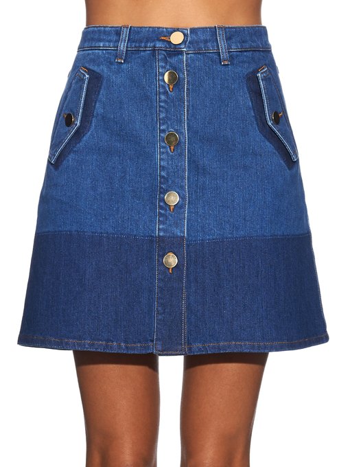 Button-down denim mini skirt | Valentino | MATCHESFASHION US