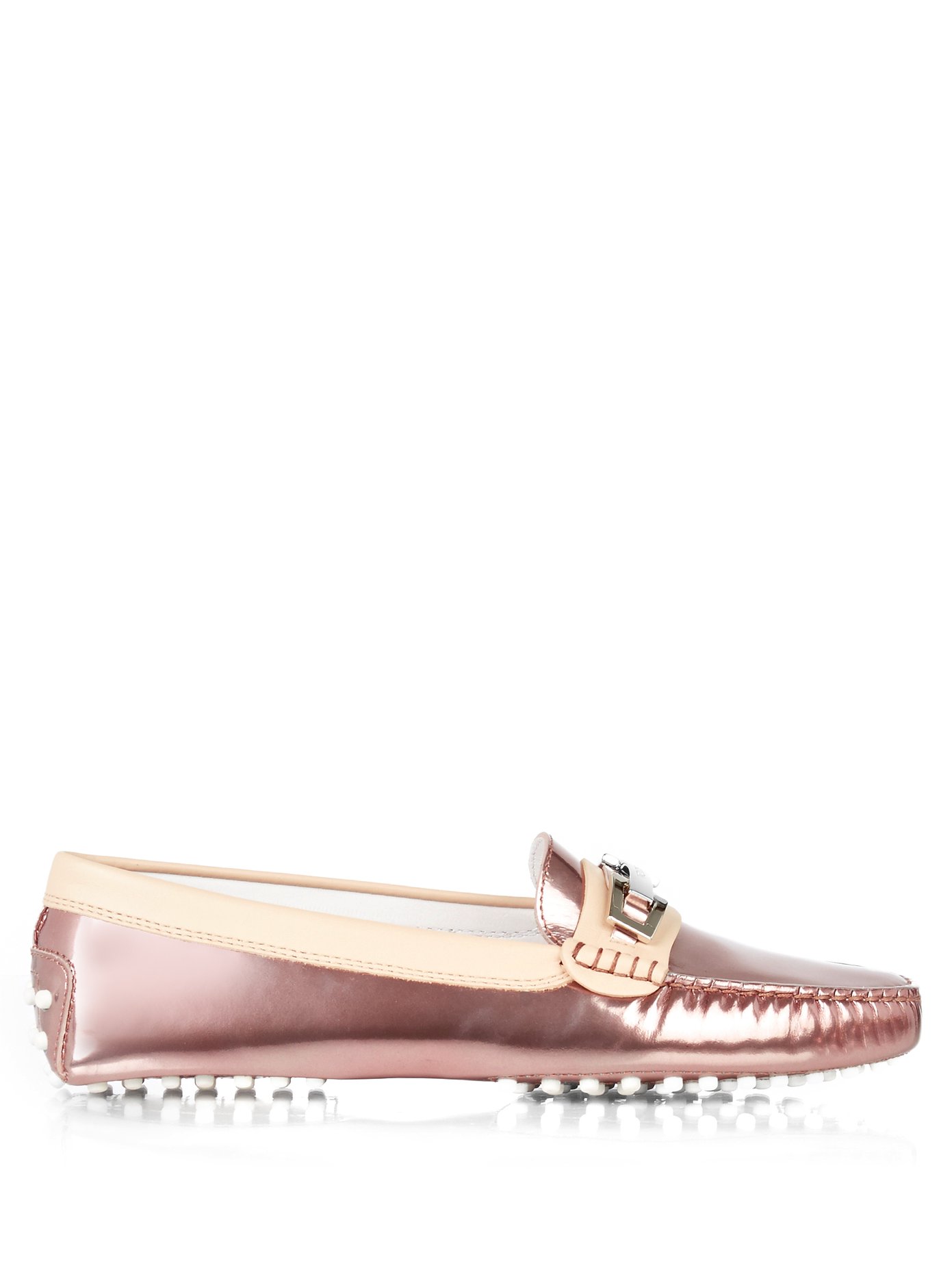 tod's metallic loafers