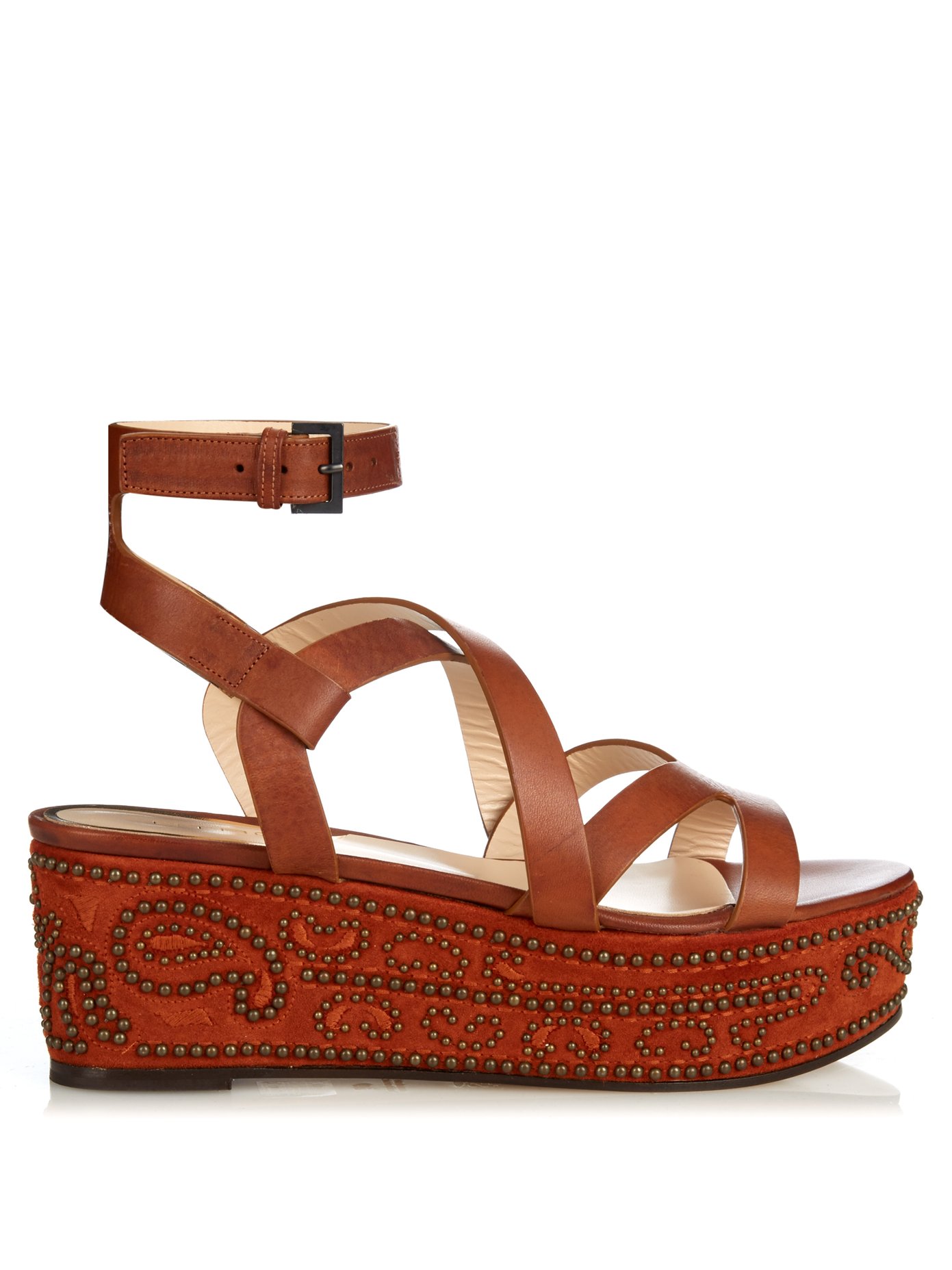 Stud-embellished flatform sandals 