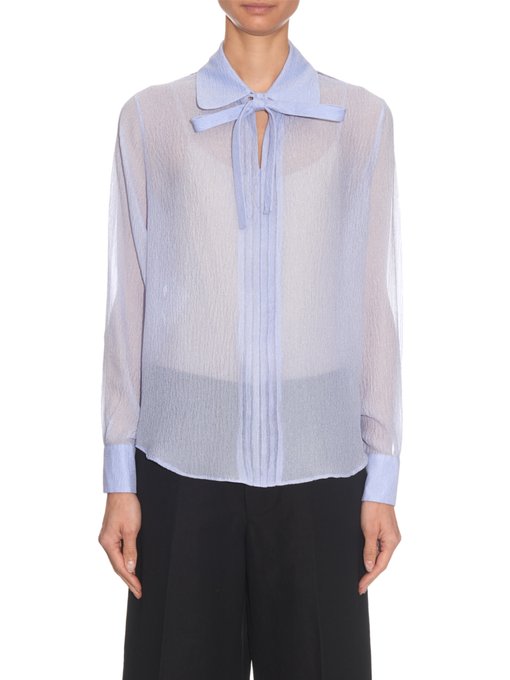 Neck-tie silk-crépe blouse | Rochas | MATCHESFASHION.COM US