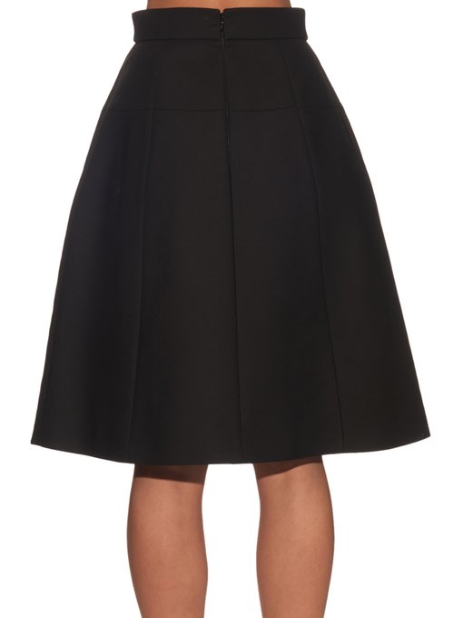 Pleated double-cotton A-line skirt | Alexander McQueen | MATCHESFASHION UK