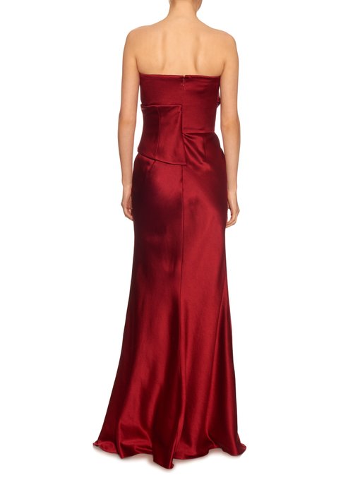 Washed silk duchess-satin strapless gown | Alexander McQueen ...