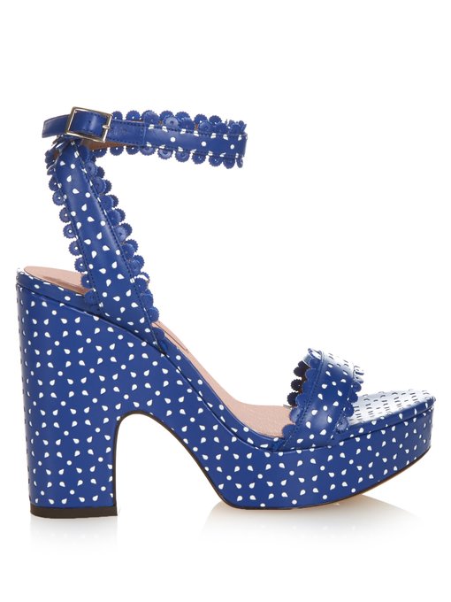Harlow perforated-leather platform sandals | Tabitha Simmons ...
