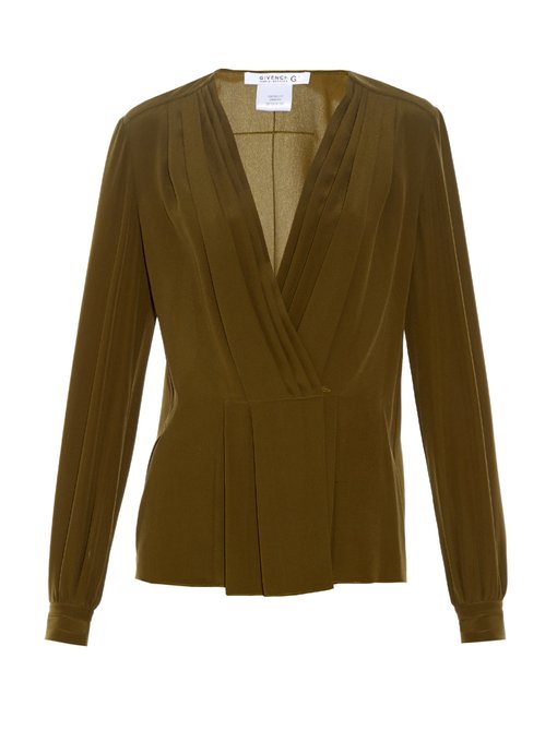 Pleated-front silk-crepe blouse | Givenchy | MATCHESFASHION.COM US