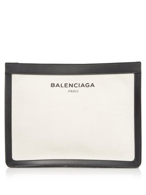 Navy Ligne canvas pouch | Balenciaga | MATCHESFASHION UK