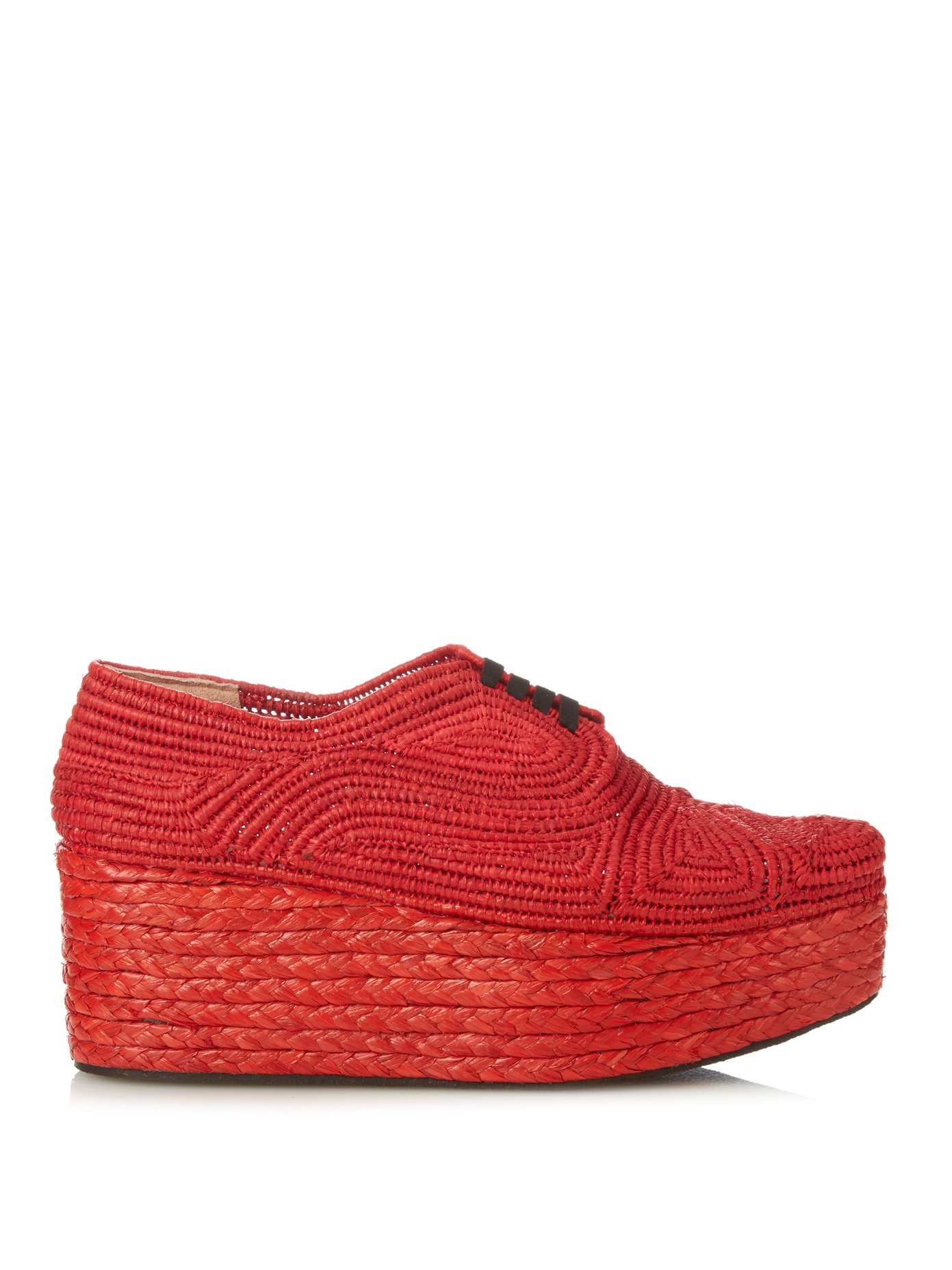 red flatform shoes