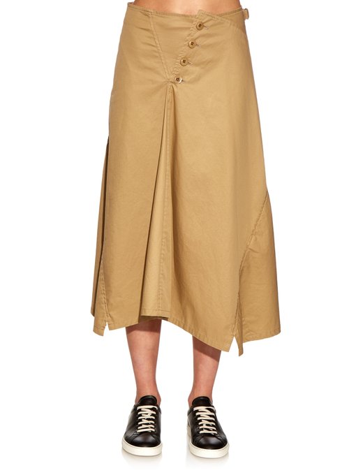 Buttoned-front flared cotton midi skirt | Y's By Yohji Yamamoto ...