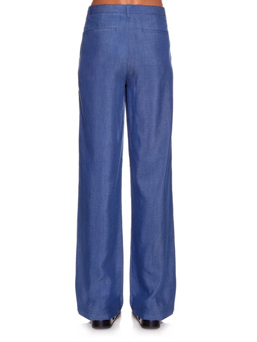 High-rise wide-leg chambray trousers | Vince | MATCHESFASHION.COM US