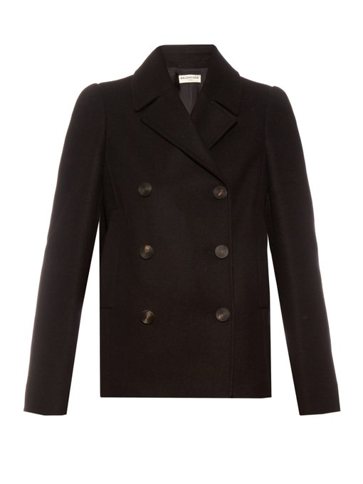 Double-breasted wool-blend pea coat | Balenciaga | MATCHESFASHION.COM US
