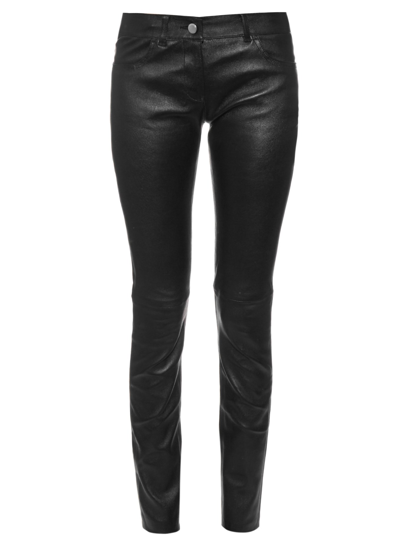 skinny leg leather pants