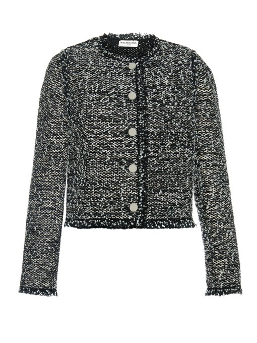 Collarless tweed jacket | Balenciaga | MATCHESFASHION.COM UK