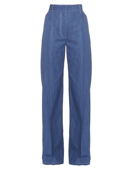 Wide-leg cotton-chambray trousers | Sonia Rykiel | MATCHESFASHION US