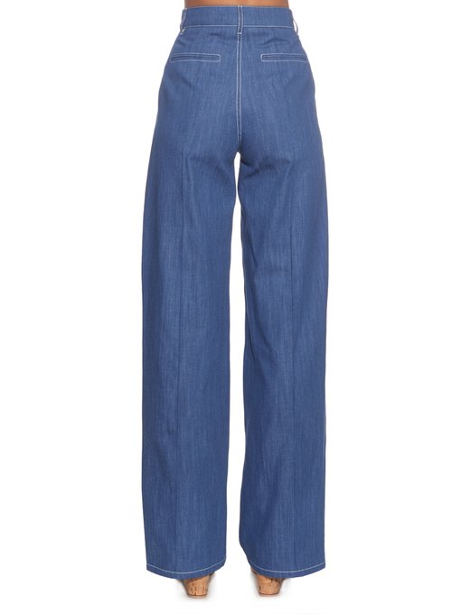 Wide-leg cotton-chambray trousers | Sonia Rykiel | MATCHESFASHION US