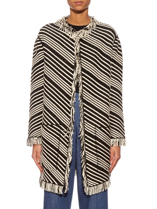 Diagonal-stripe cotton-blend knit coat | Sonia Rykiel | MATCHESFASHION UK