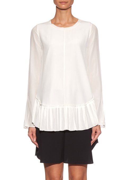 Pleated-hem silk blouse | Chloé | MATCHESFASHION.COM US