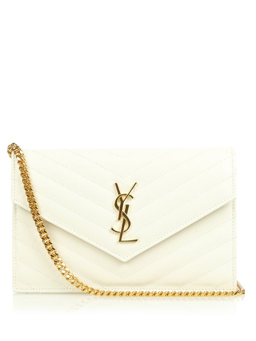 Saint Laurent Classic Kate Monogram Saint Laurent Clutch In Dove White ...