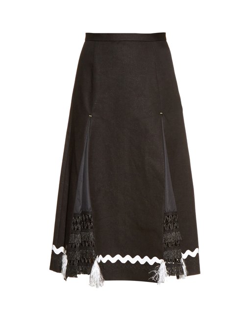 Ribbon-trimmed bonded-linen skirt | Toga | MATCHESFASHION US