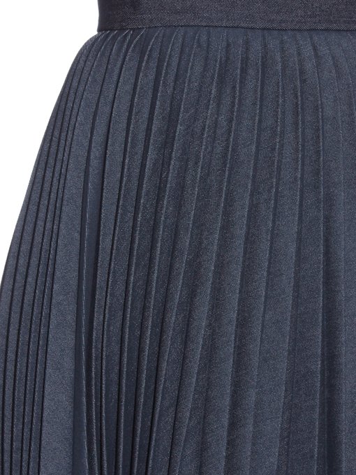 Pleated denim midi skirt | MSGM | MATCHESFASHION UK