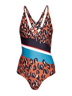 Contrast stripe leopard-print swimsuit | Rachel Comey | MATCHESFASHION ...