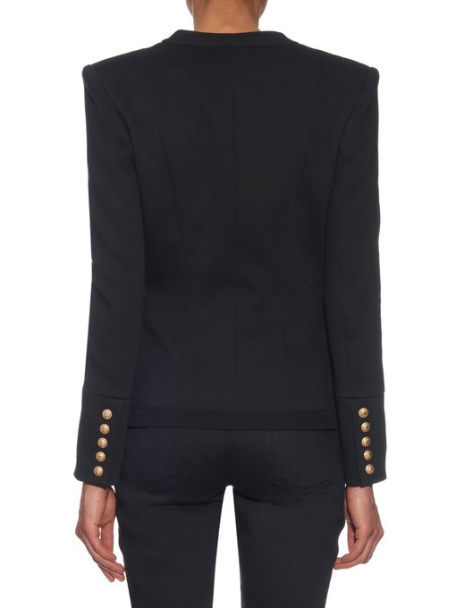 Two-button collarless double-breasted blazer | Balmain | MATCHESFASHION UK