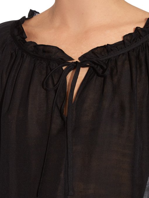 Le Ruffle silk-chiffon blouse | Frame Denim | MATCHESFASHION.COM UK