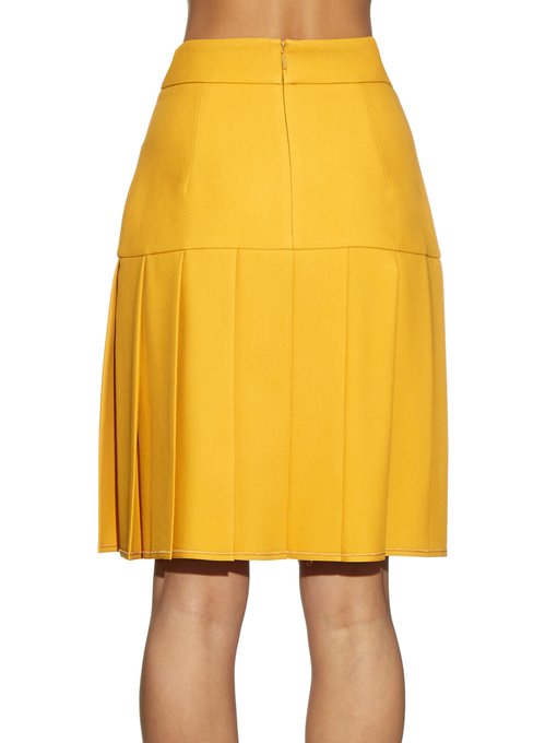 Pleated silk and wool-blend cady skirt | Gucci | MATCHESFASHION.COM UK