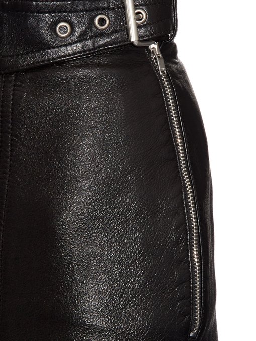 Side-buckle leather mini skirt | Saint Laurent | MATCHESFASHION.COM US
